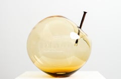 No dejes que te revienten la burbuja: Ámbar 1 XL - Escultura abstracta de vidrio