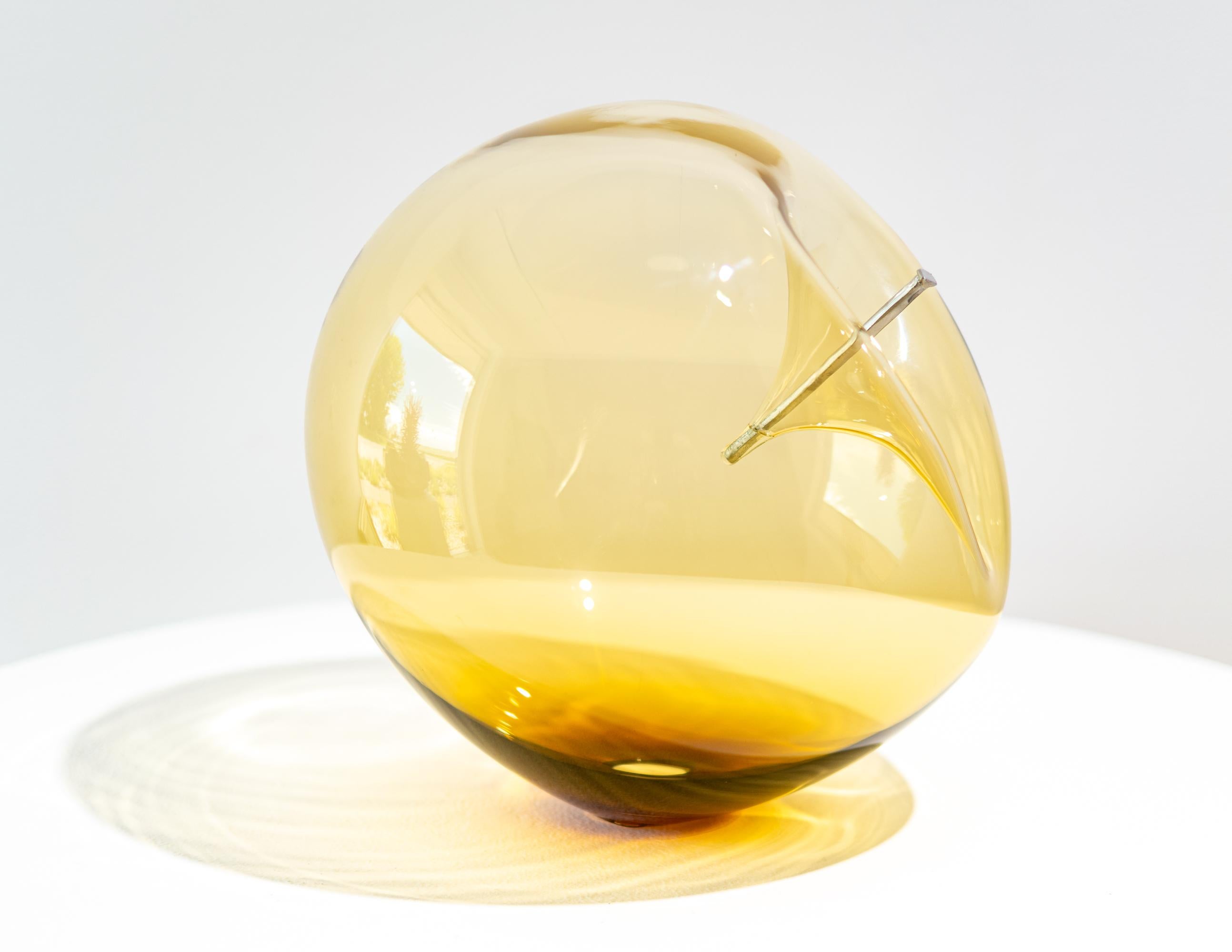 Don't Let Them Burst Your Bubble: Amber 2 XL - Blown Glass Sculpture