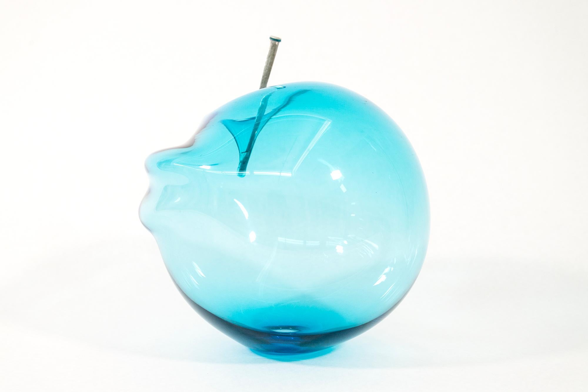 Don't Let Them Burst Your Bubble: Blue 3 XL - contemporary glass sculpture For Sale 1