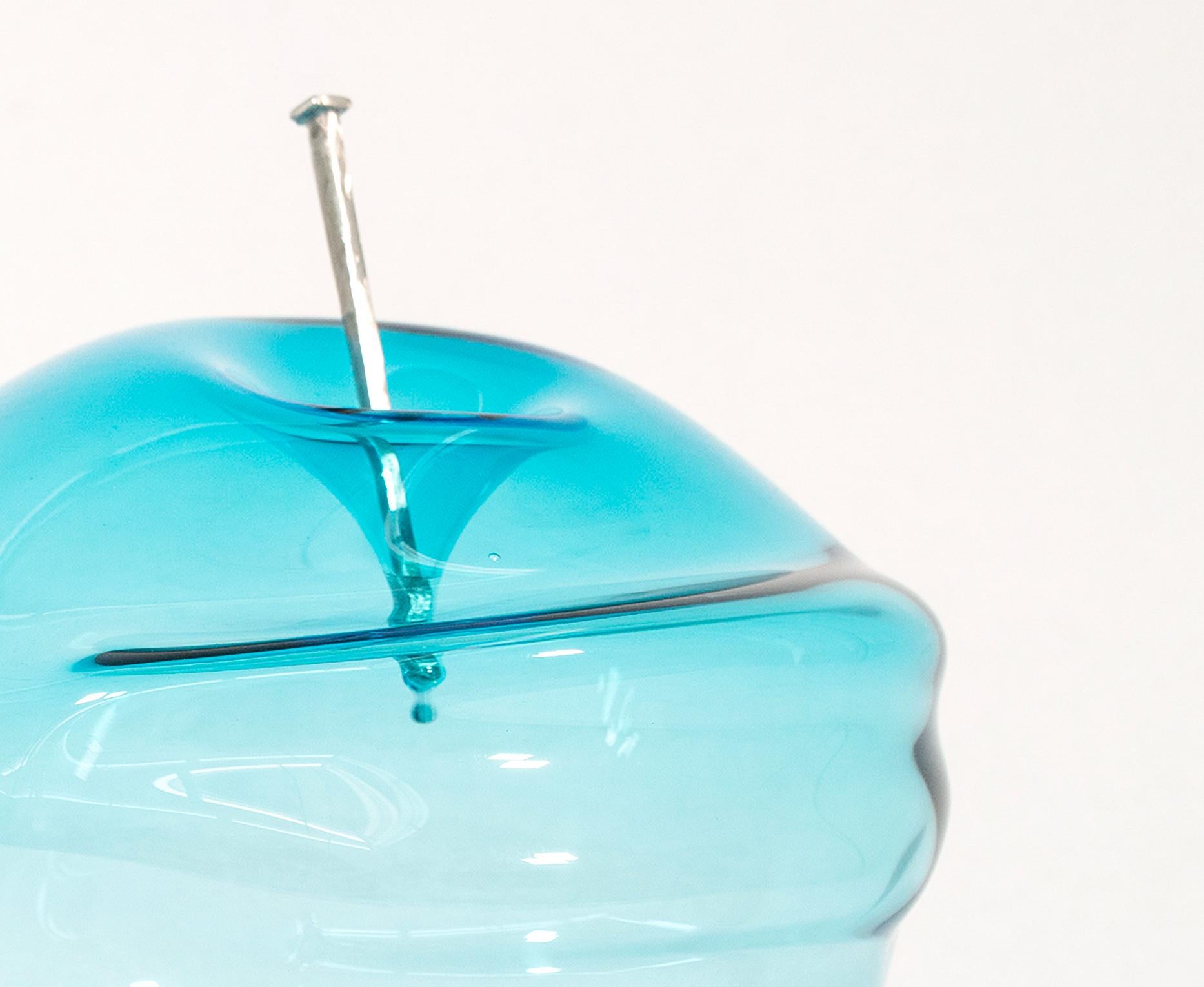 Don't Let Them Burst Your Bubble: Blue 3 XL - contemporary glass sculpture For Sale 4