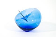 Don't Let Them Burst Your Bubble: Cerulean 1 XL - contemporary glass sculpture