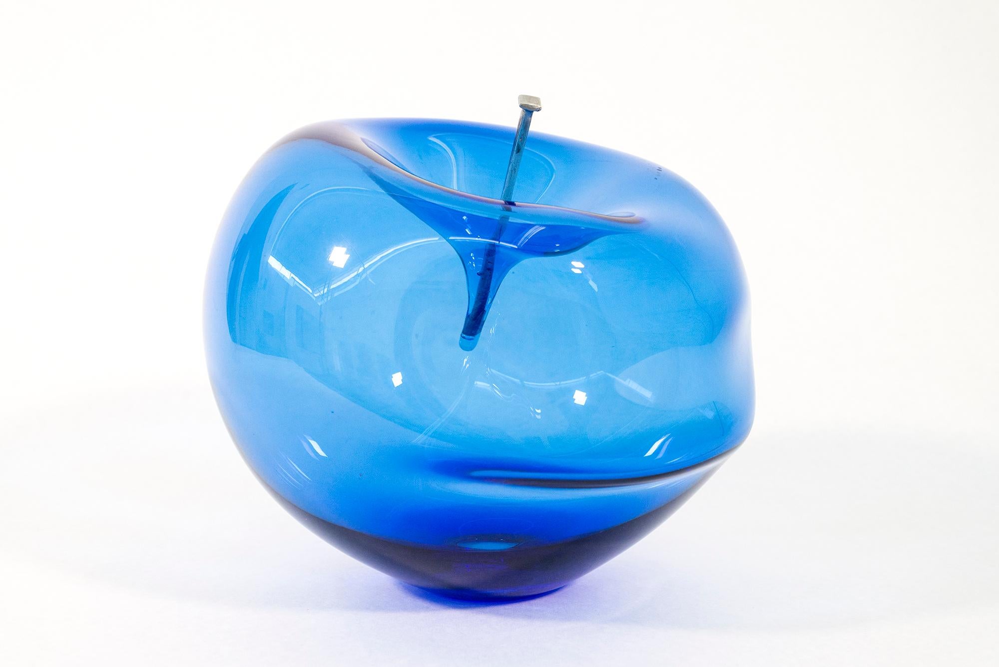 Don't Let Them Burst Your Bubble: Cerulean 2 XL - contemporary glass sculpture - Contemporary Sculpture by Cheryl Wilson Smith