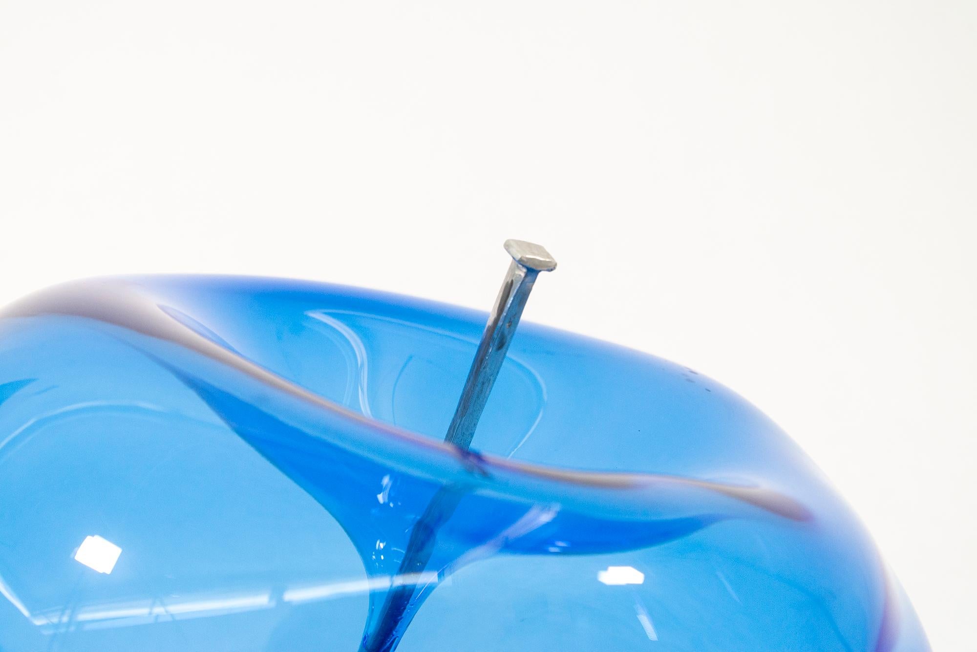 Don't Let Them Burst Your Bubble: Cerulean 2 XL - contemporary glass sculpture For Sale 2