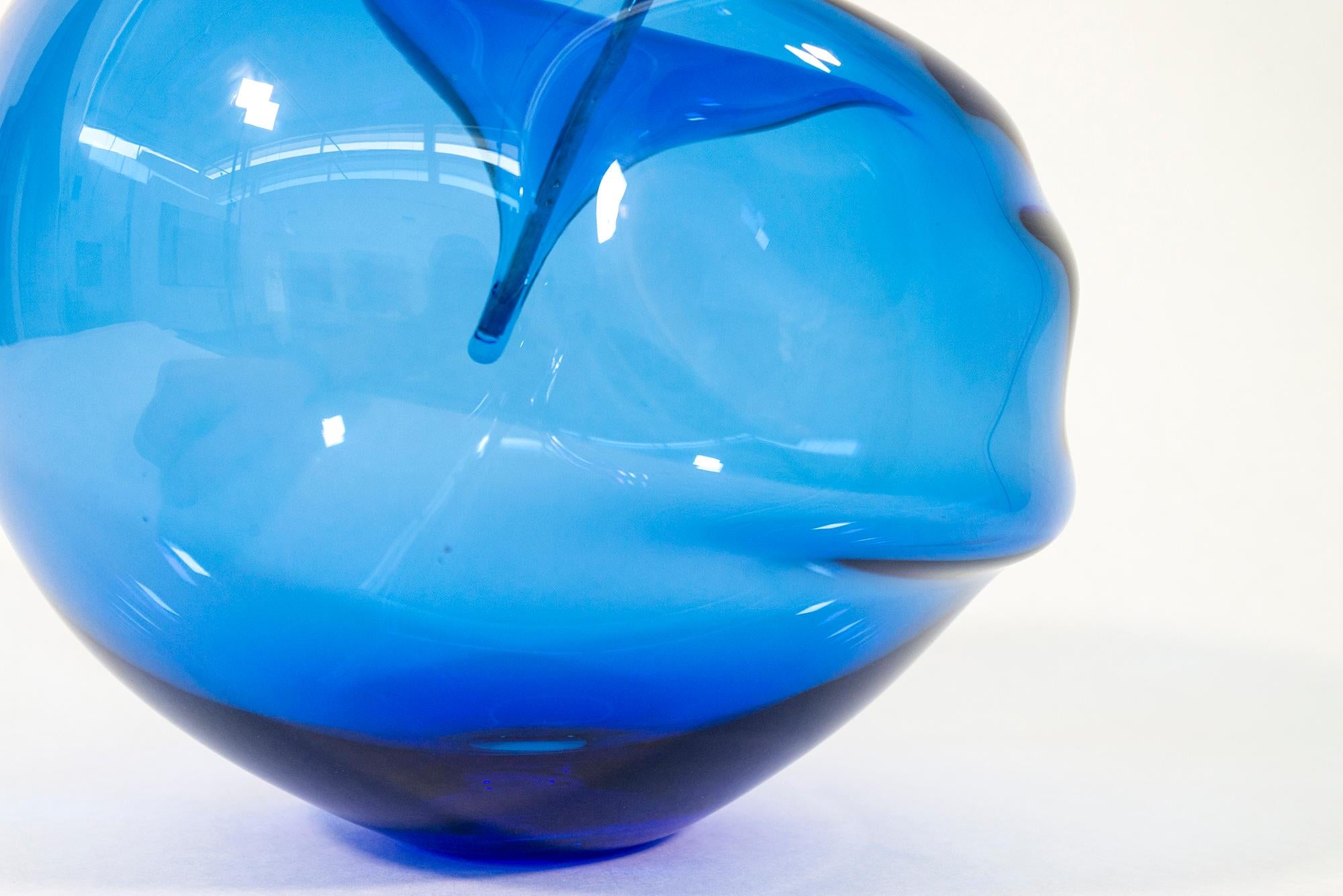 Don't Let Them Burst Your Bubble: Cerulean 2 XL - contemporary glass sculpture For Sale 3