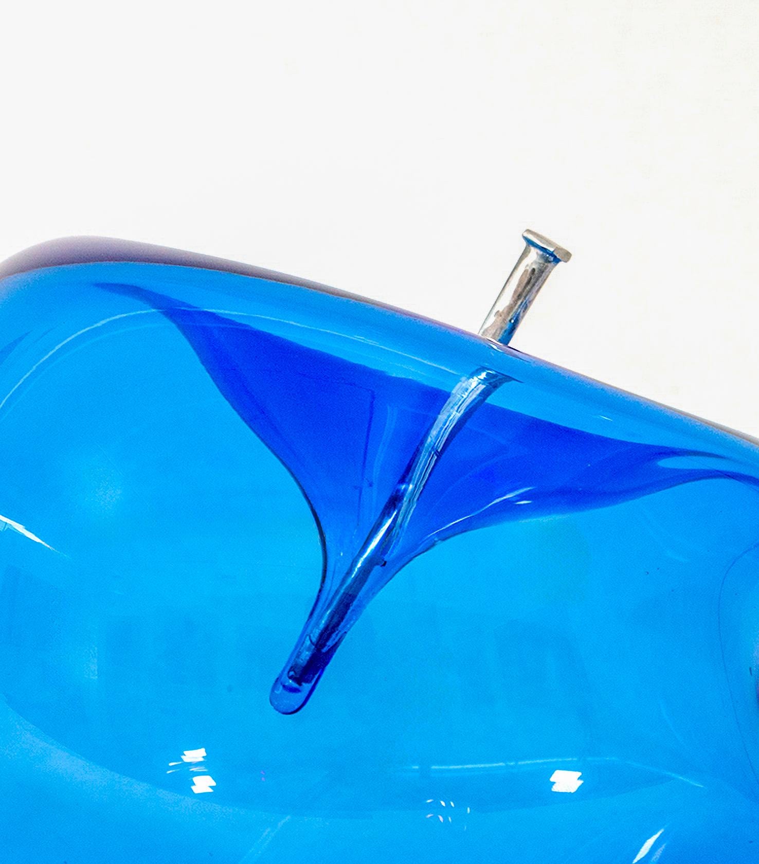 Don't Let Them Burst Your Bubble: Cerulean 2 XL - contemporary glass sculpture For Sale 4