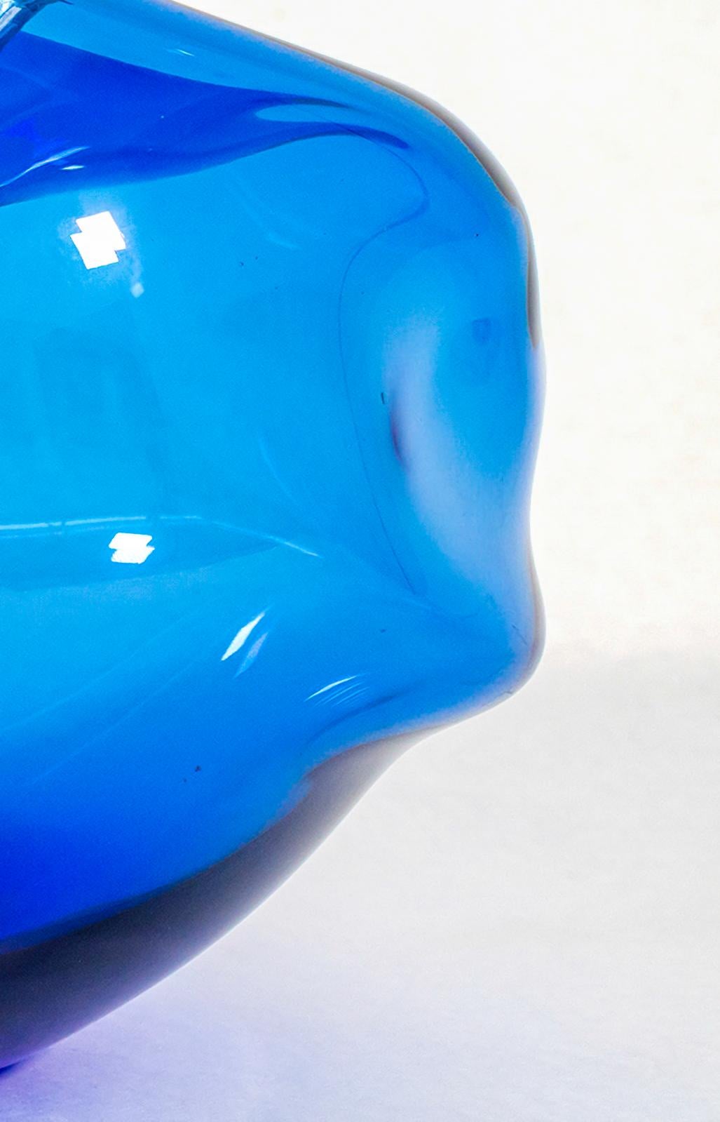 Don't Let Them Burst Your Bubble: Cerulean 2 XL - contemporary glass sculpture For Sale 5