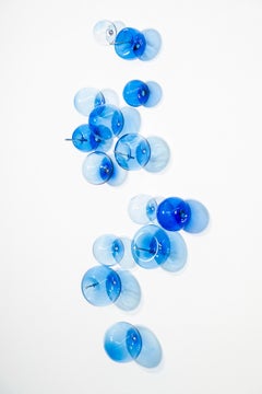 Non lasciare che ti rovinino la gioia: Cerulean 61426 - Scultura astratta in vetro