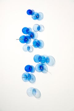 Ne les laissez pas éclater votre bulle : Cerulean 91425 - Sculpture murale en verre