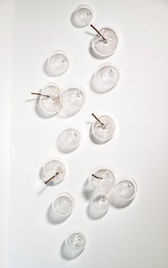 Don't Let Them Burst Your Bubble: Clear III - contemporary, glass wall sculpture