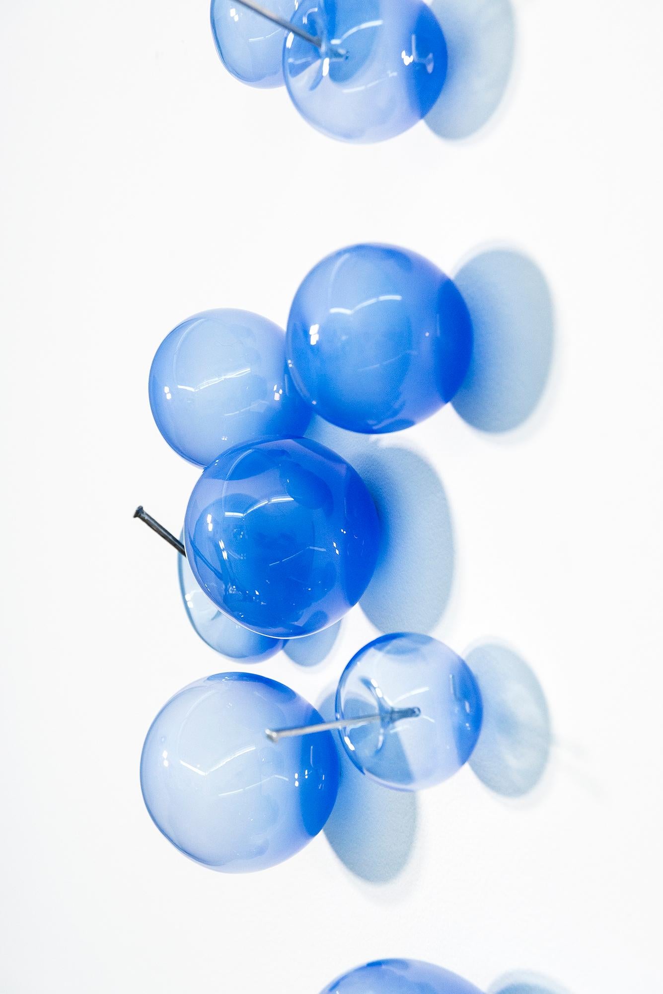 Don't Let Them Burst your Bubble: Lapis 31425 - blown glass wall sculpture For Sale 1