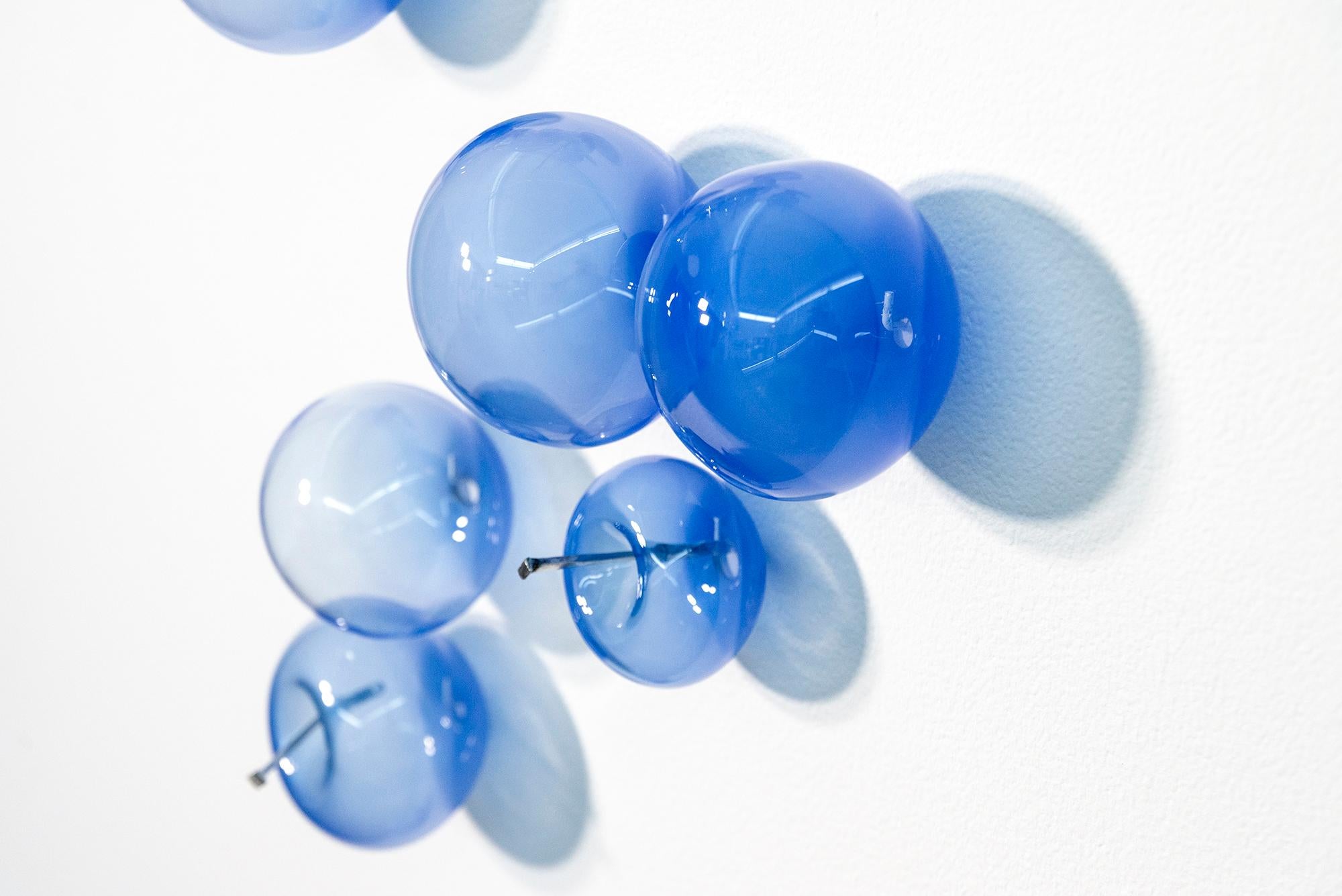 Don't Let Them Burst your Bubble: Lapis 31425 - blown glass wall sculpture For Sale 2