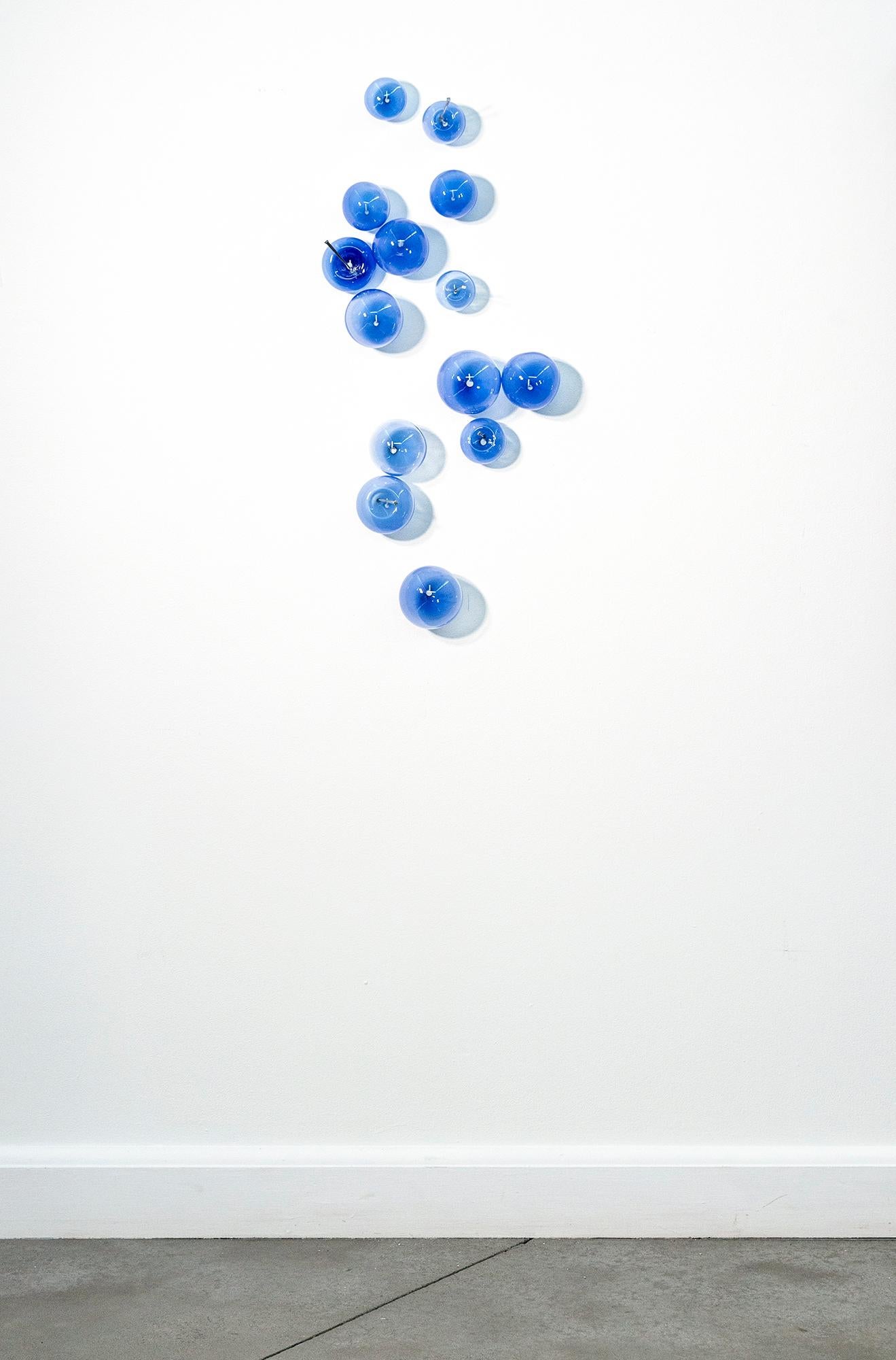 Don't Let Them Burst your Bubble: Lapis 31425 - blown glass wall sculpture For Sale 3