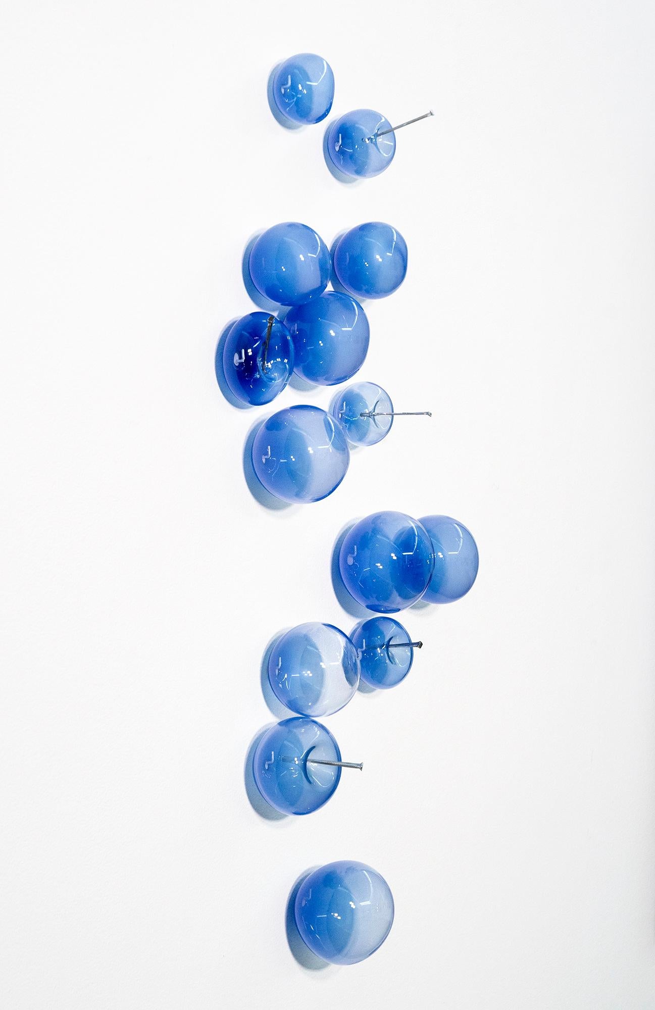 Don't Let Them Burst your Bubble: Lapis 31425 - blown glass wall sculpture For Sale 4