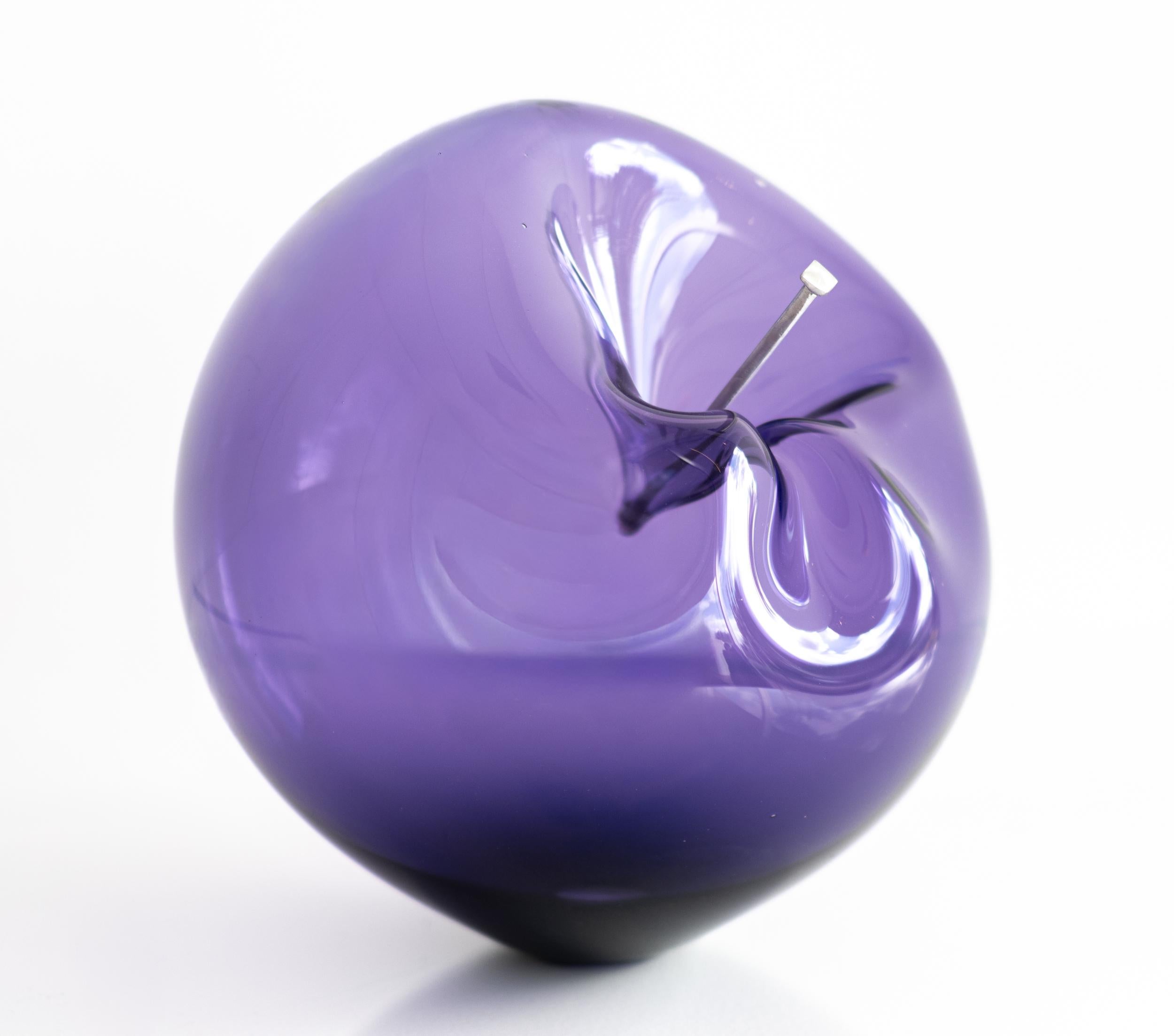 Don
t Let Them Burst Your Bubble: Purple 1 XL - sculpture, blown glass and metal - Sculpture by Cheryl Wilson Smith