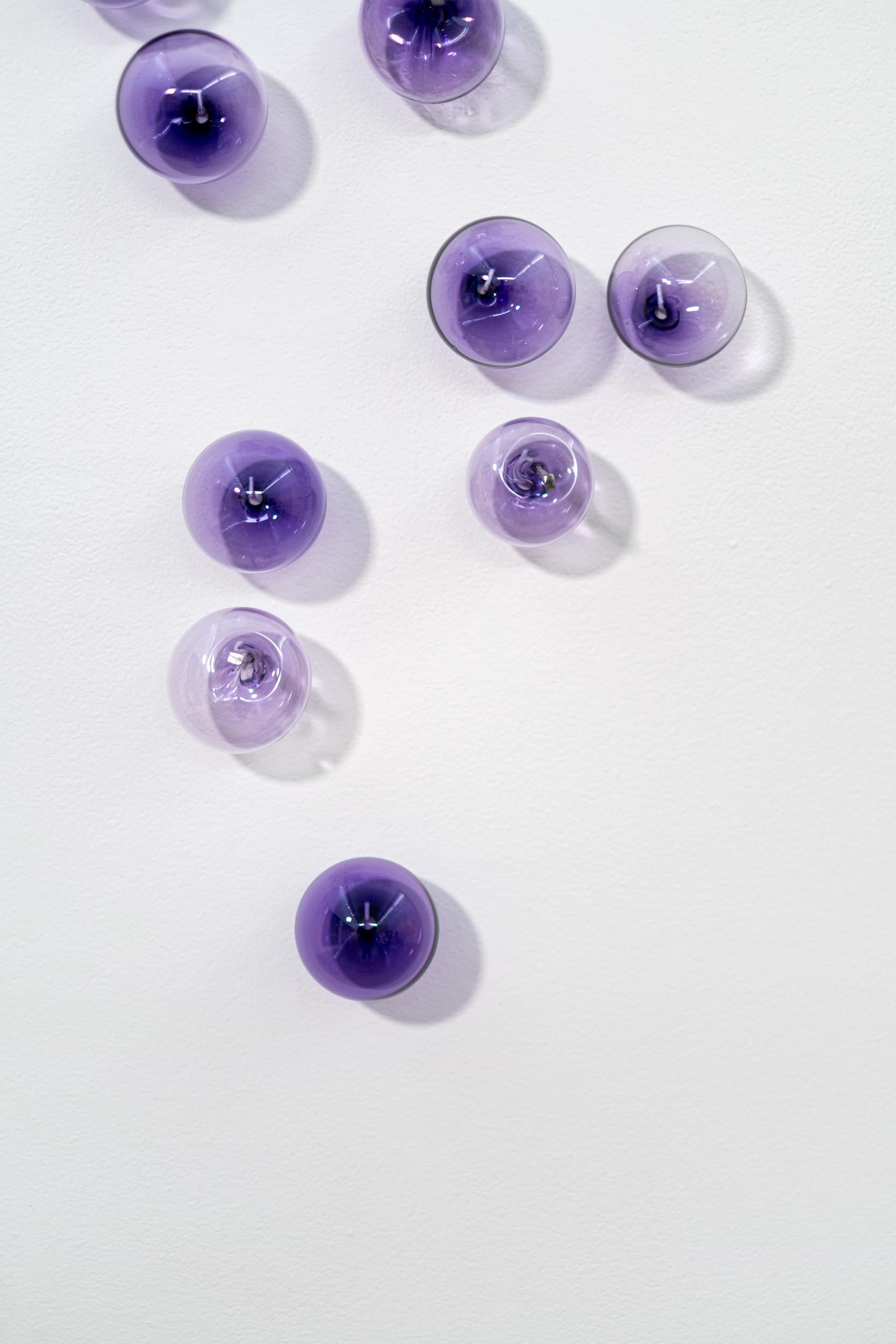 Esta escultura contemporánea de cristal de color morado fue creada por Cheryl Wilson Smith.

Cheryl Wilson Smith es conocida por su cristalería de belleza única: su forma, color y textura se inspiran a menudo en la agreste belleza natural de su casa