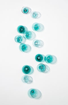 Ne les laissez pas éclater votre bulle : Turquoise 31425 - sculpture murale en verre soufflé