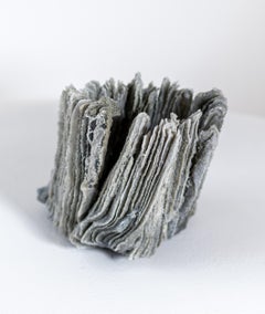 Growing Gracefully - contemporary, textured, layered glass, tabletop sculpture