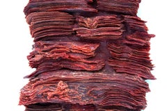 Intensità - Rilievo murale scolpito in vetro rosso rame testurizzato