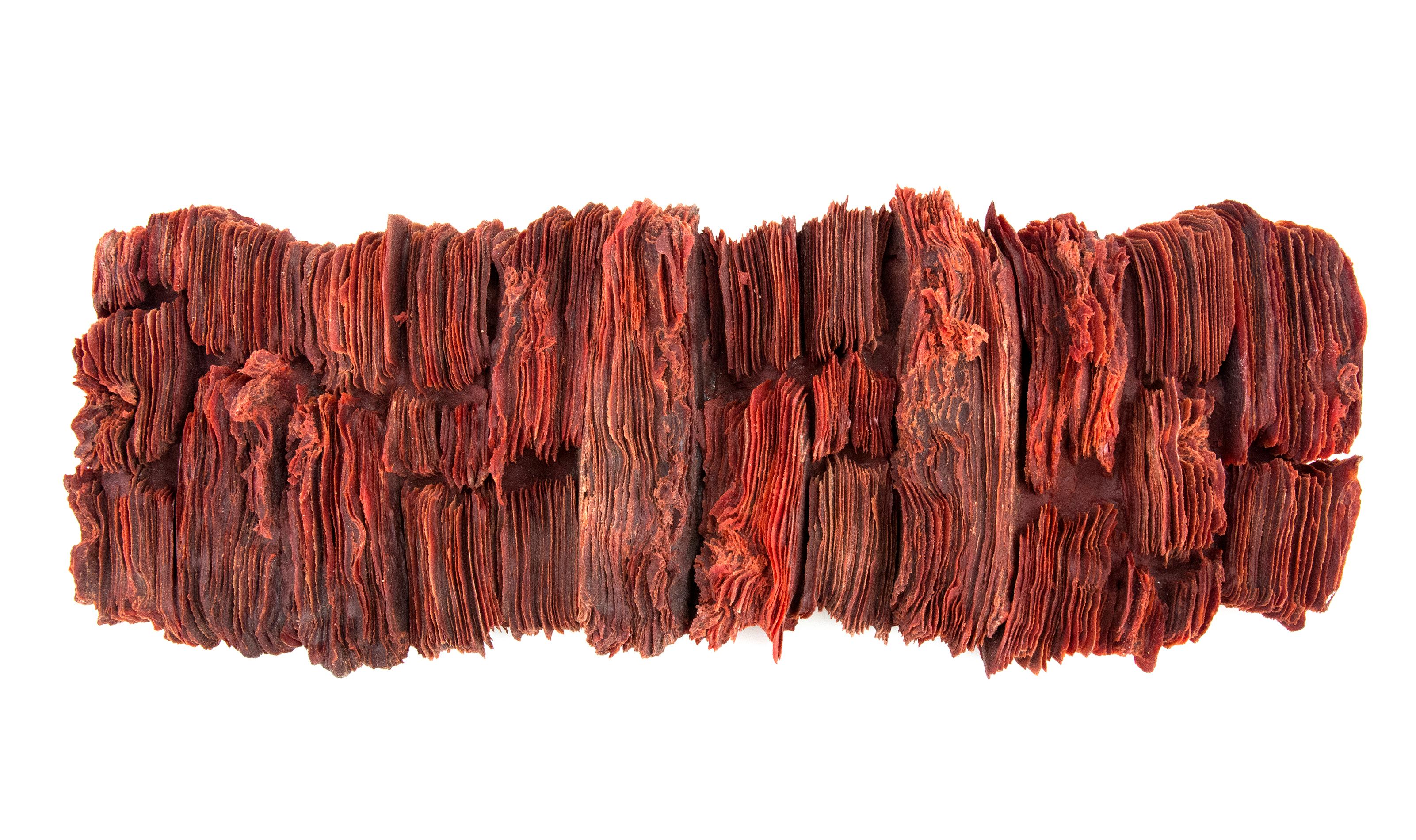 Intensity - Textured Red Copper Glass Sculpted Wall Relief - Contemporary Sculpture by Cheryl Wilson Smith