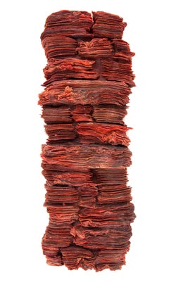 Intensity - Textured Red Copper Glass Sculpted Wall Relief