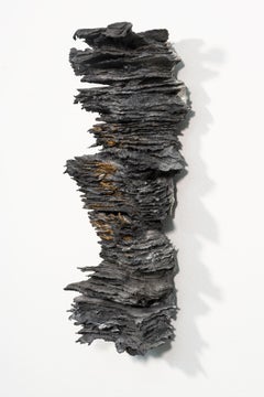Outcrop 13 (Black & Sienna) - sculpture, glass