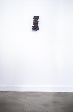 Outcrop 14 (Black & Orange) - Glass Wall Sculpture, Contemporary, 2010+