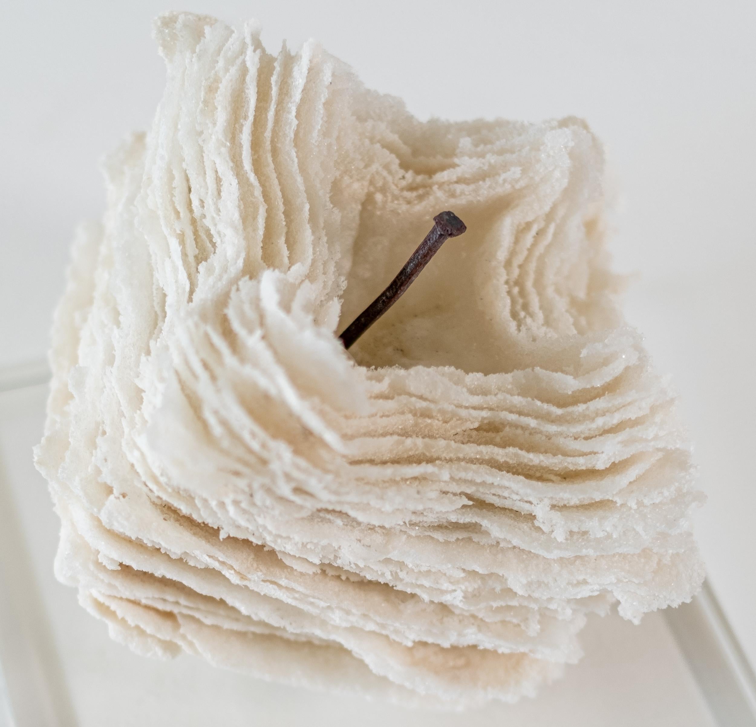 Promises and Lies 8 - zeitgenössische, strukturierte, geschichtete Glasskulptur, Tischplatte 1