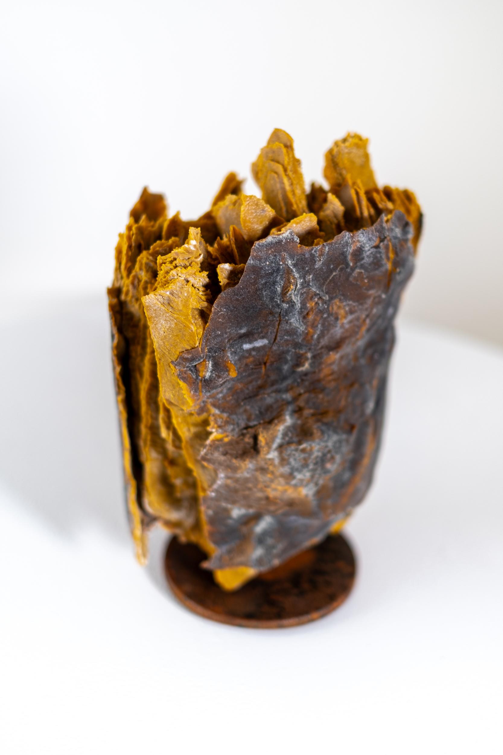 Transición - escultura de sobremesa contemporánea, de vidrio texturizado y en capas en venta 7