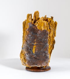 Transition - contemporary, textured, layered glass, tabletop sculpture