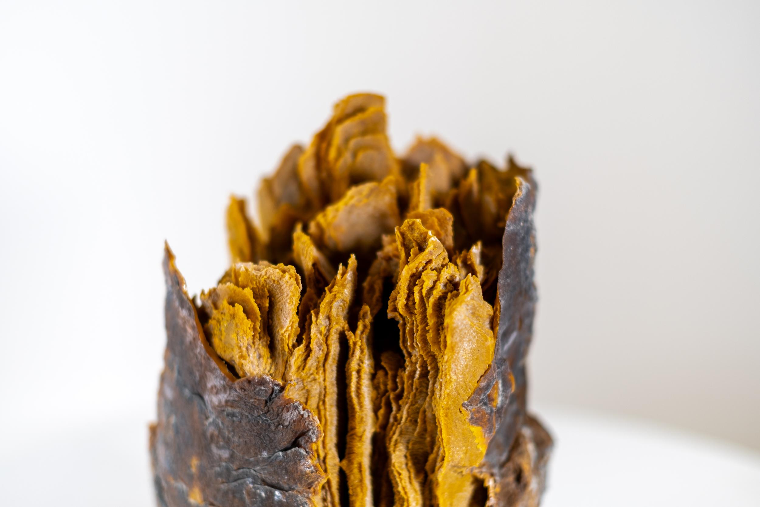 Transición - escultura de sobremesa contemporánea, de vidrio texturizado y en capas en venta 2