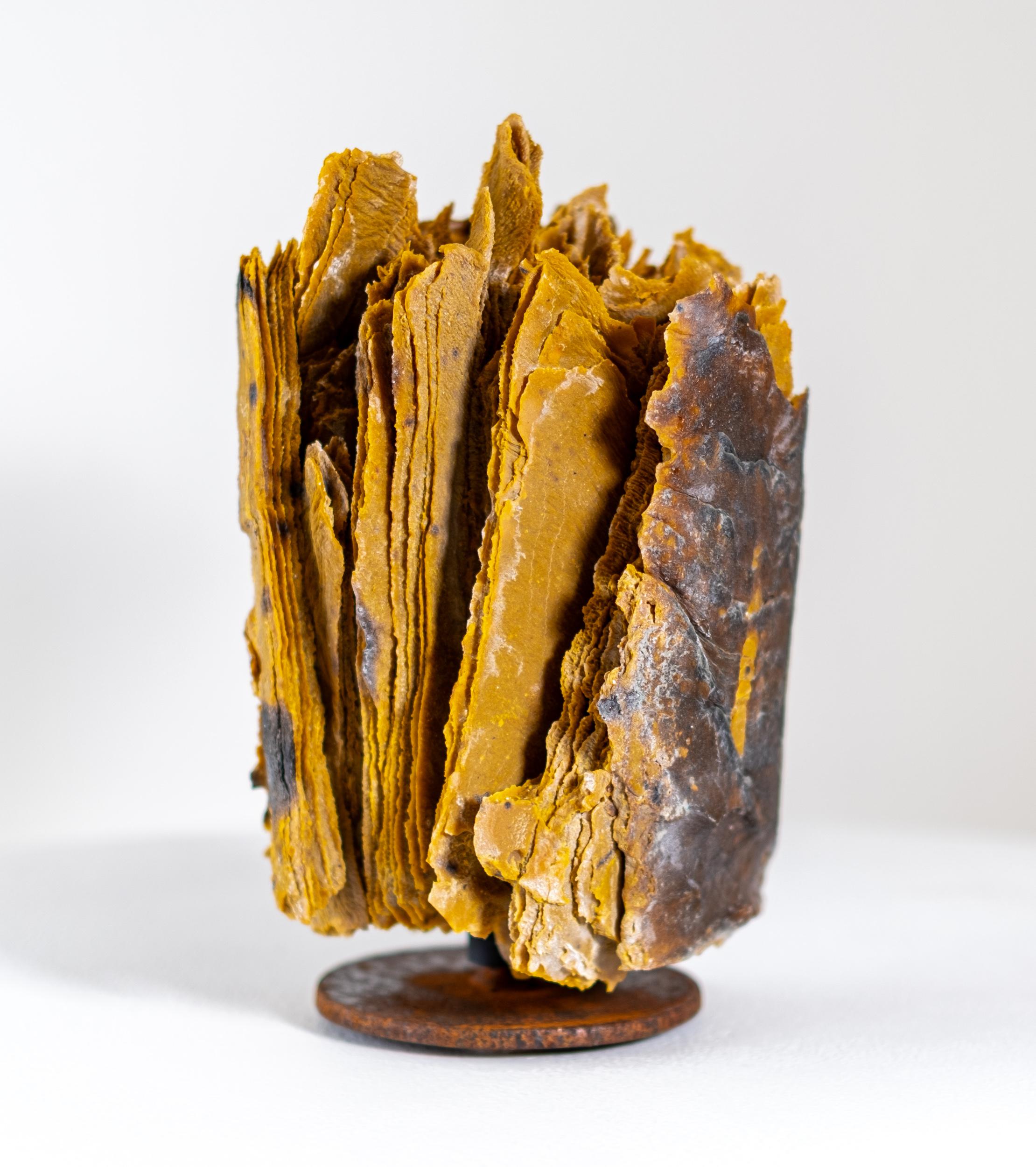 Abstract Sculpture de Cheryl Wilson Smith - Transición - escultura de sobremesa contemporánea, de vidrio texturizado y en capas