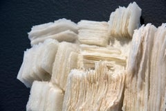 Truth and Illusions - textured, white, modernist glass wall sculpture