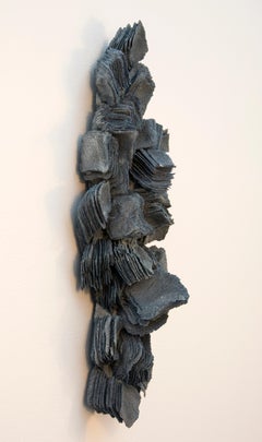 Weathered and Worn No 3 - Textured Indigo Blue Glass Sculpted Wall Relief