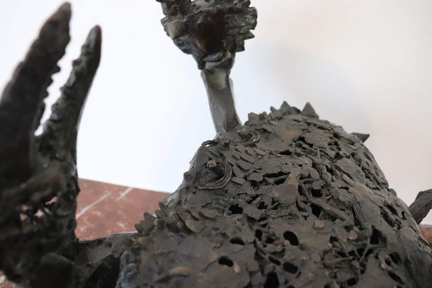Crabe aux pattelas di Chésade - Scultura in bronzo di animali marini, arte animale, granchio 2
