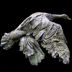 Envol par Chésade - Sculpture unique en bronze, art animalier, bernache, oiseau volant