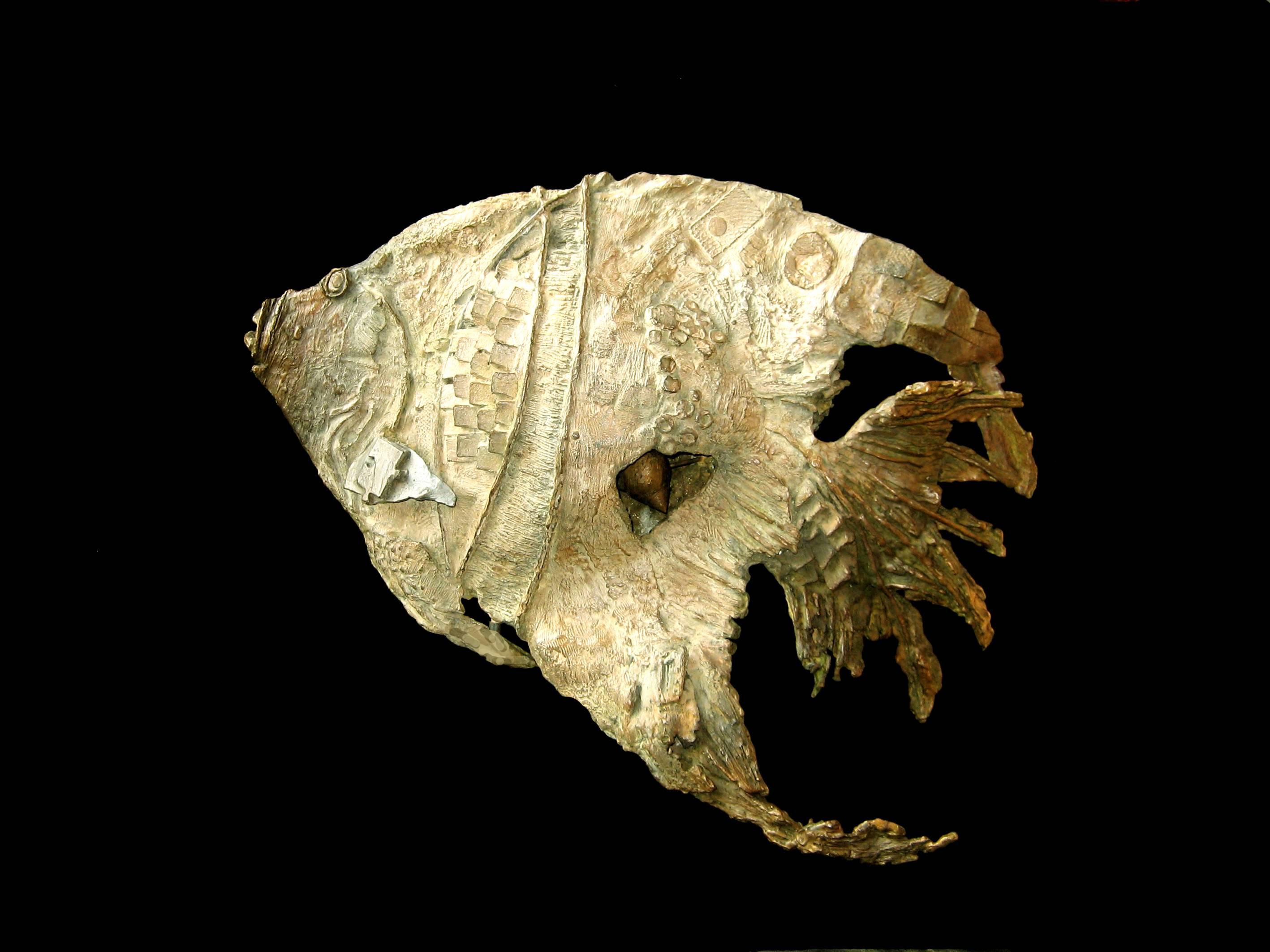Exotic fish with shell by Chésade - Bronze sculpture, animal art, sealife en vente 1