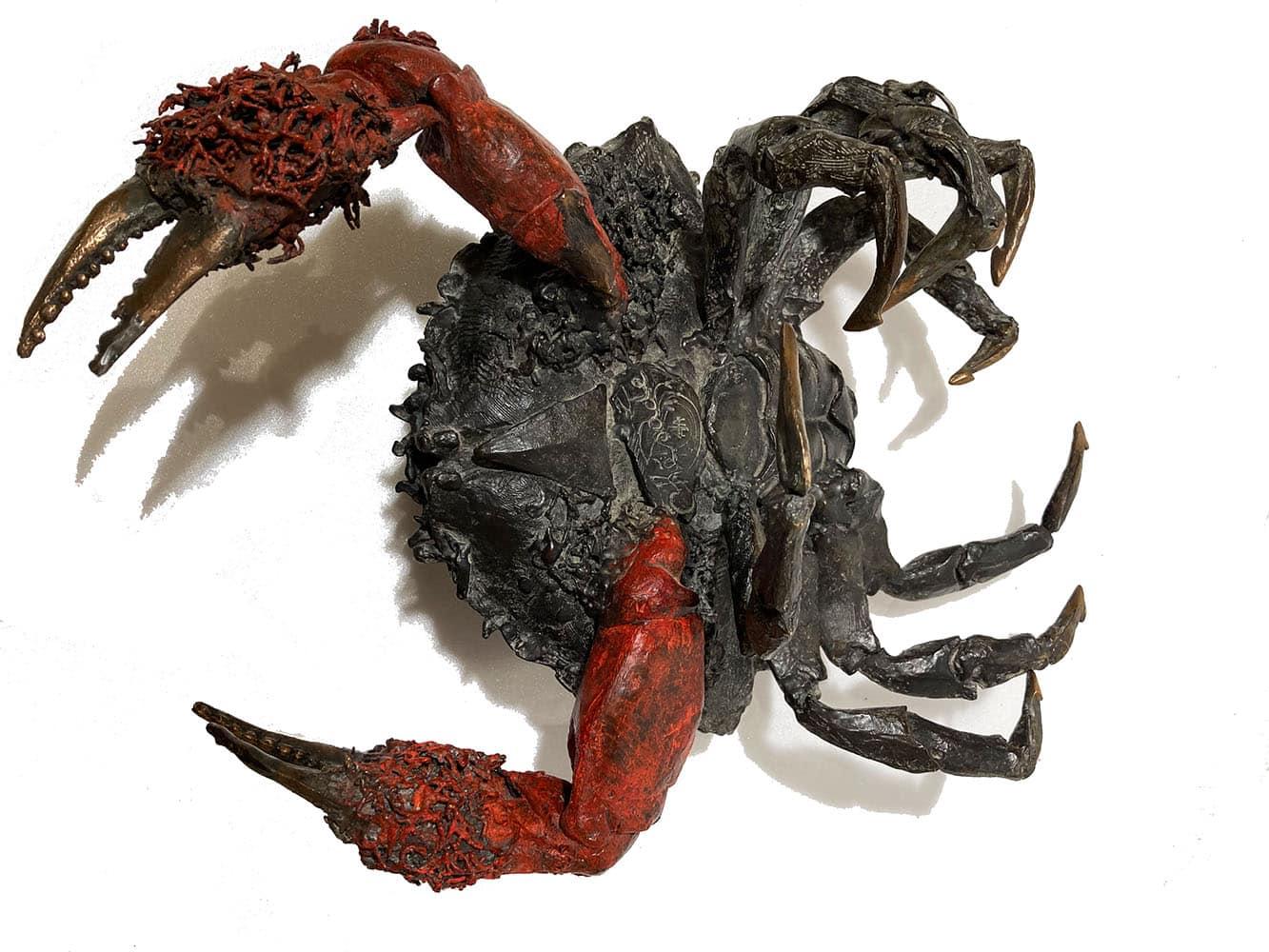 Crabe japonais par Chésade - Sculpture en bronze, Art animalier, Crabe en vente 3