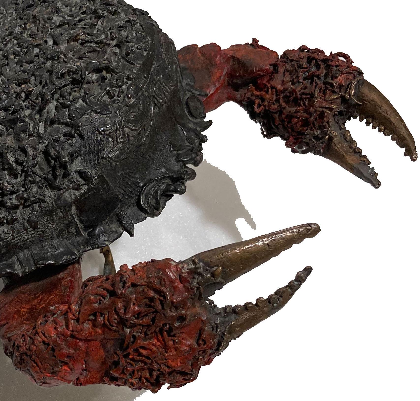 Crabe japonais par Chésade - Sculpture en bronze, Art animalier, Crabe en vente 5