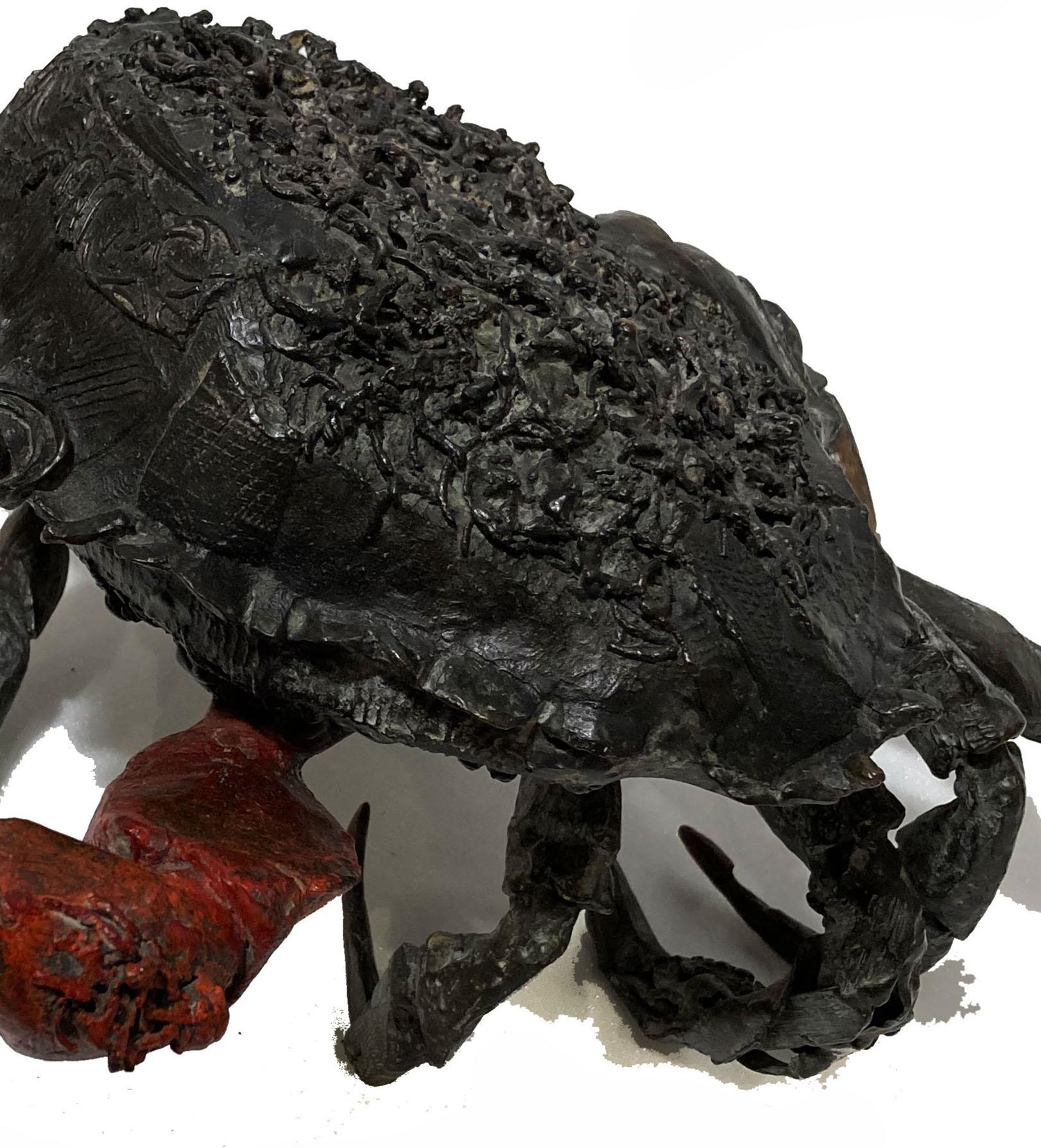 Crabe japonais par Chésade - Sculpture en bronze, Art animalier, Crabe en vente 6