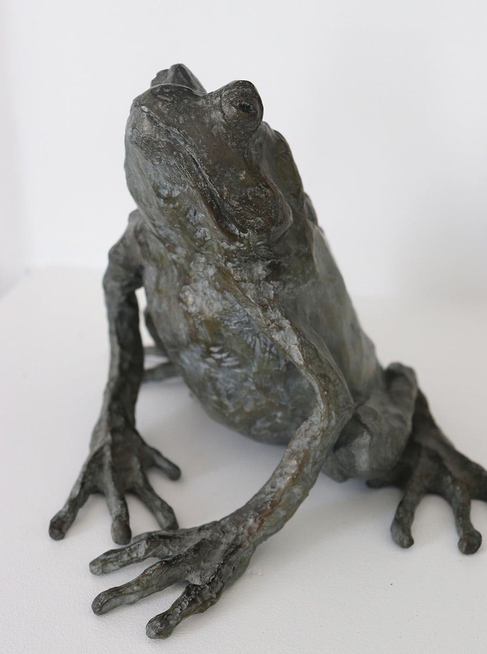 Rana mágica de Chésade - Escultura de bronce, arte animal, expresionismo, realismo en venta 7