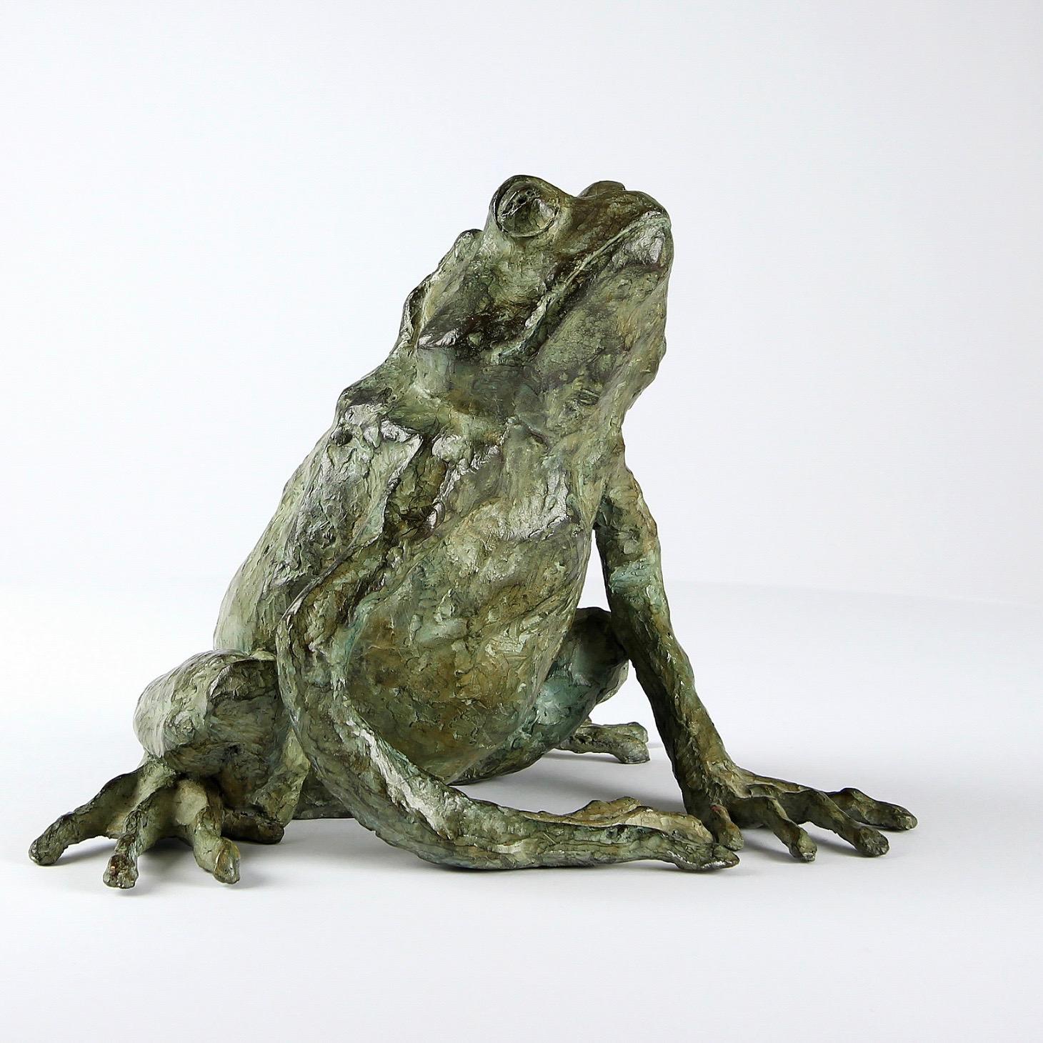Magic Frog is a bronze sculpture by contemporary artist Chésade, dimensions are 17 × 14 × 12 cm (6.7 × 5.5 × 4.7 in). 
The sculpture is signed and numbered, it is part of a limited edition of 8 editions + 4 artist’s proofs, and comes with a