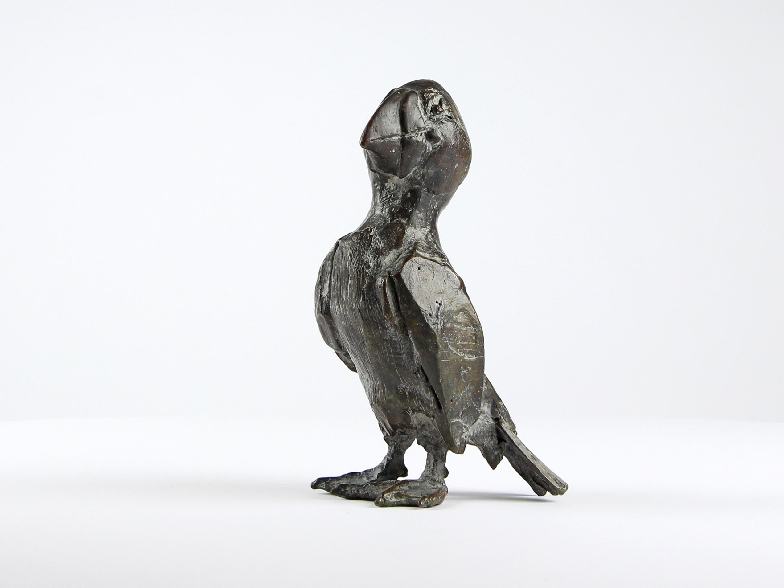 Puffin is a bronze sculpture by contemporary artist Chésade, dimensions are 18 × 10 × 9 cm (7.1 × 3.9 × 3.5 in). 
The sculpture is signed and numbered, it is part of a limited edition of 8 editions + 4 artist’s proofs, and comes with a certificate