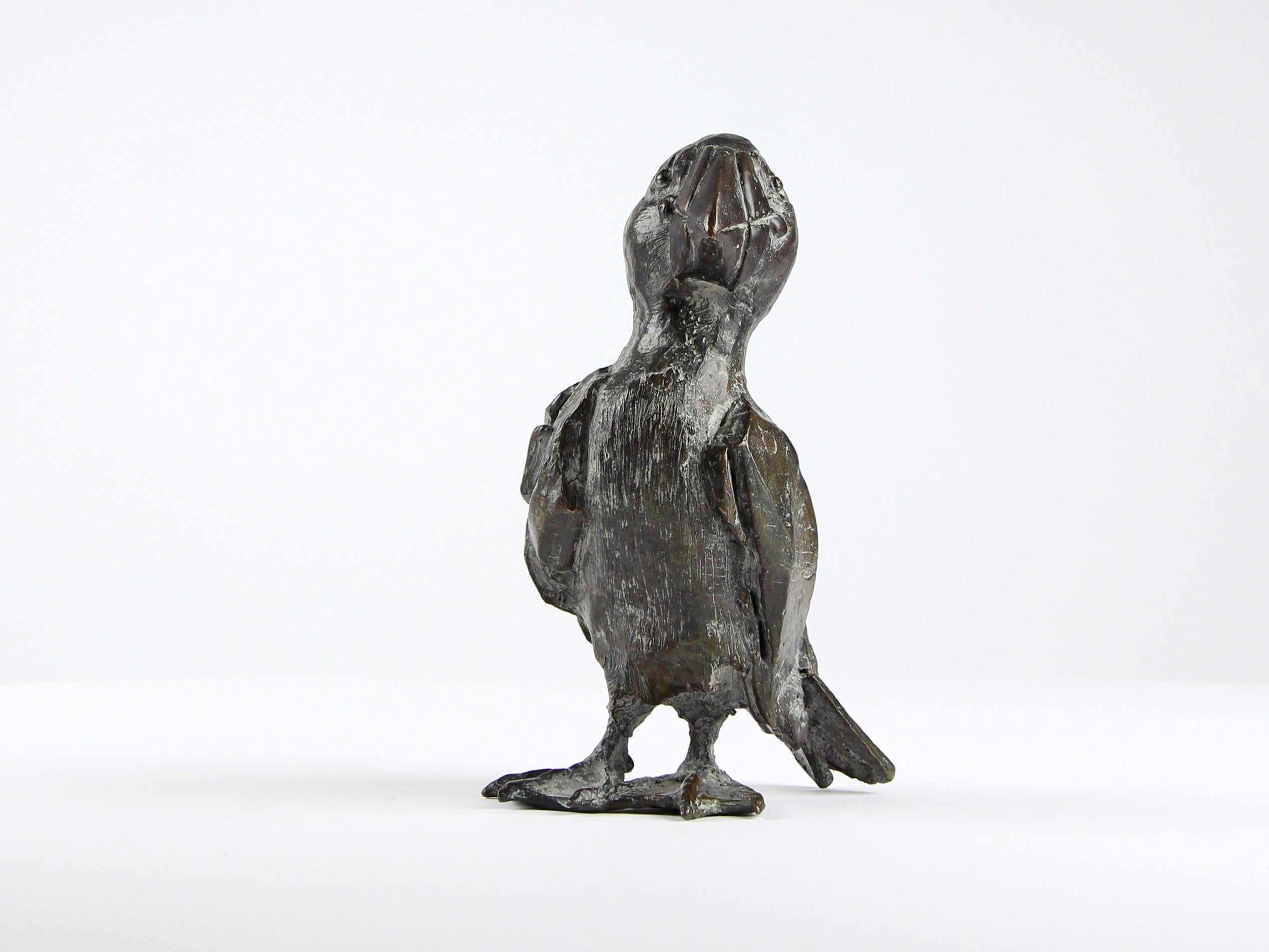 Papageientaucher von Chésade - Bronzeskulptur, Tierkunst, Expressionismus, Realismus, Vogel 1