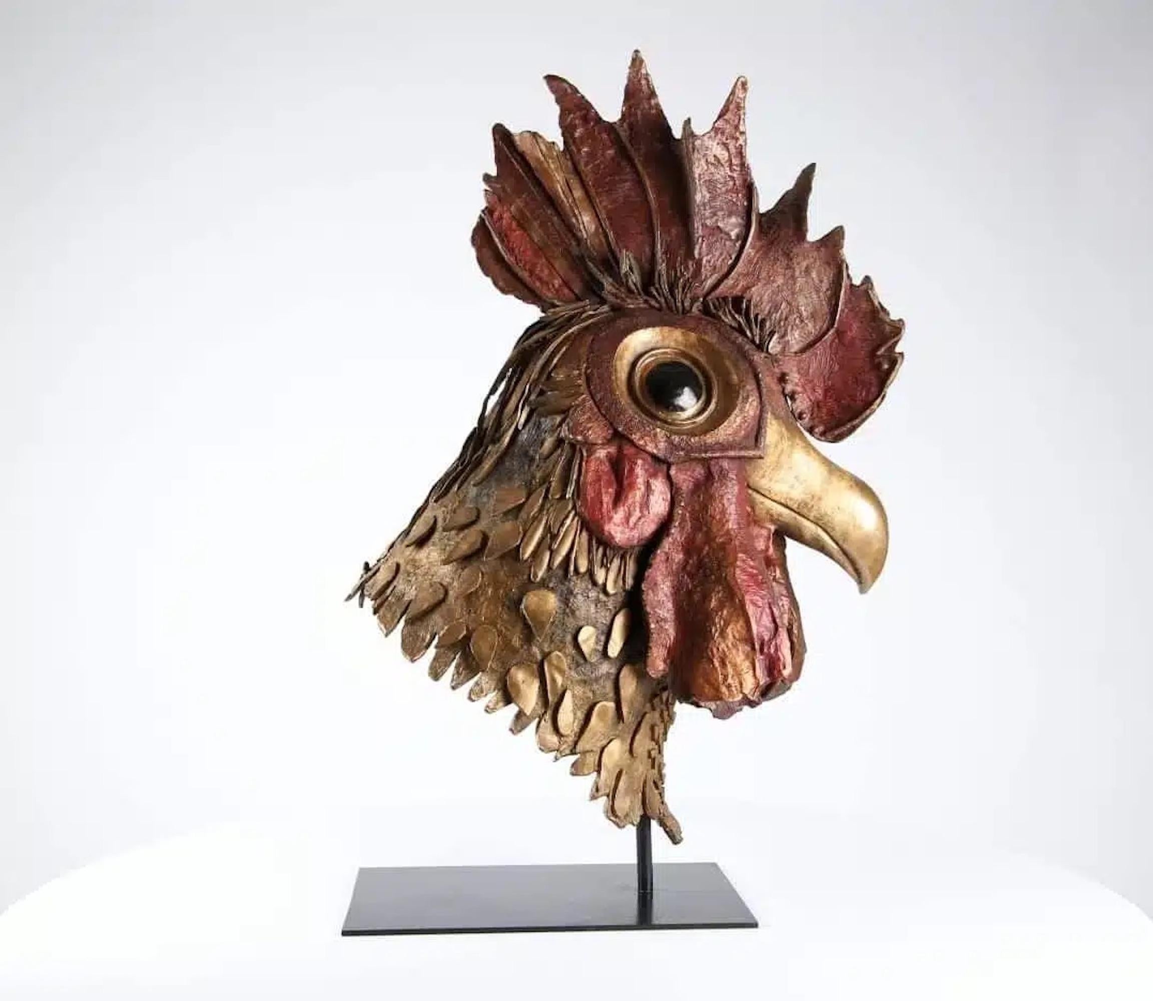 Coq "symbole français" par Chésade - Sculpture animalière contemporaine en bronze
