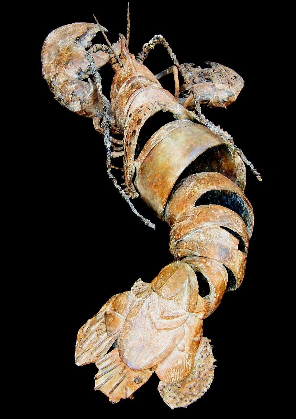 La bella langosta by Chésade - Escultura de bronce de vida marina, animal, realista en venta 4