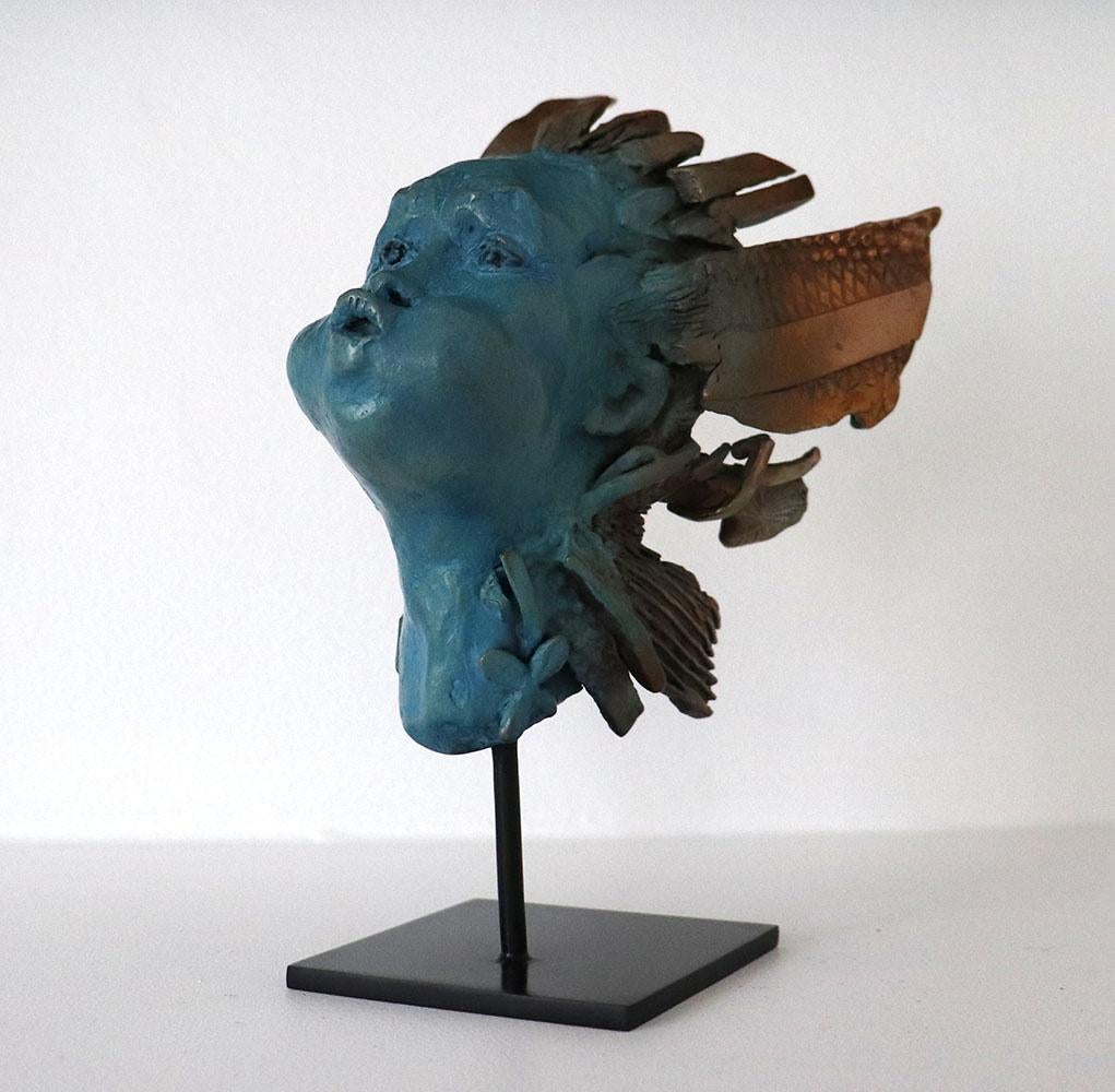 Figurative Sculpture Chésade - The Wind II de Chsade - figure allégorique, sculpture en bronze unique