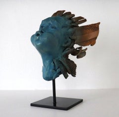 The Wind II by Chésade - allegorical figure, one-off bronze sculpture