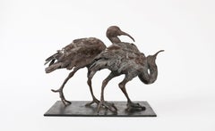 Two Ibis by Chésade - Animal Art, Realistic Bronze Sculpture