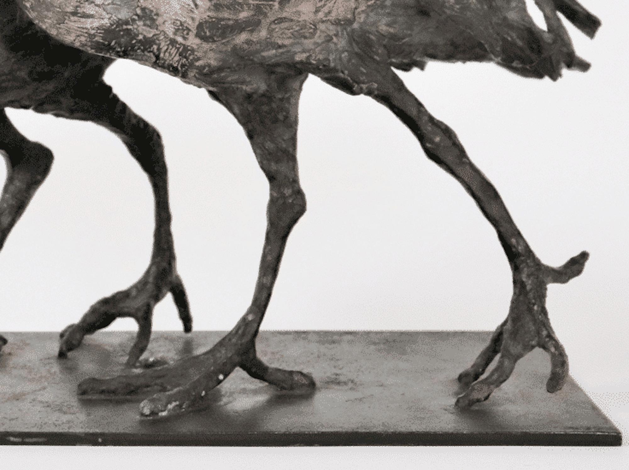 Dos Ibis de Chésade - Escultura animal de bronce, aves, realista, expresiva en venta 4