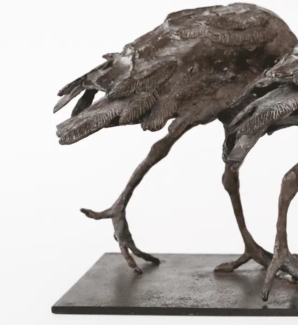 Deux Ibis par Chésade - Sculpture animalière en bronze, oiseaux, réaliste, expressif en vente 5